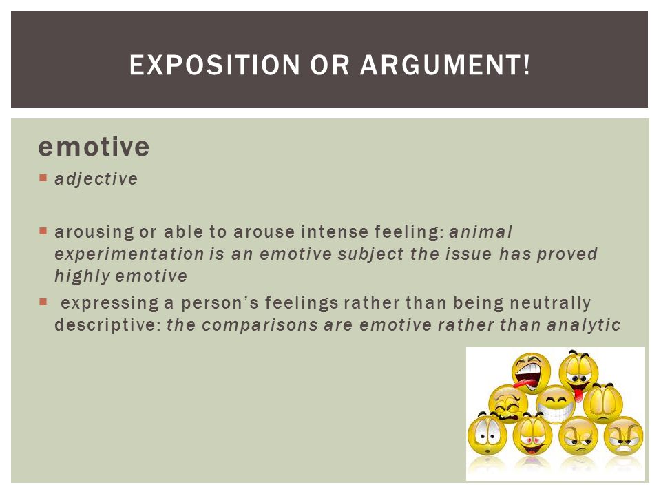Exposition or argument!