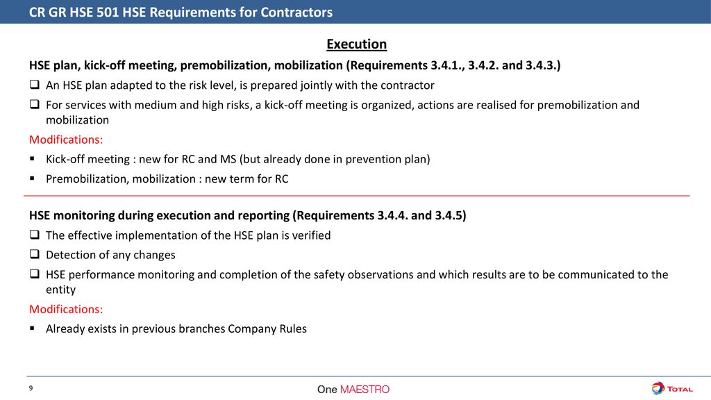 Cr gr hse 501 hse requirements for contractors ppt download
