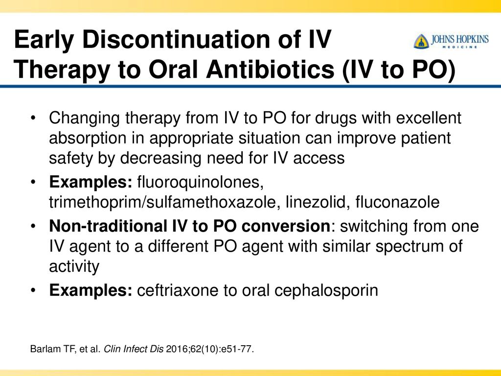 Iv To Po Antibiotic Conversion Chart