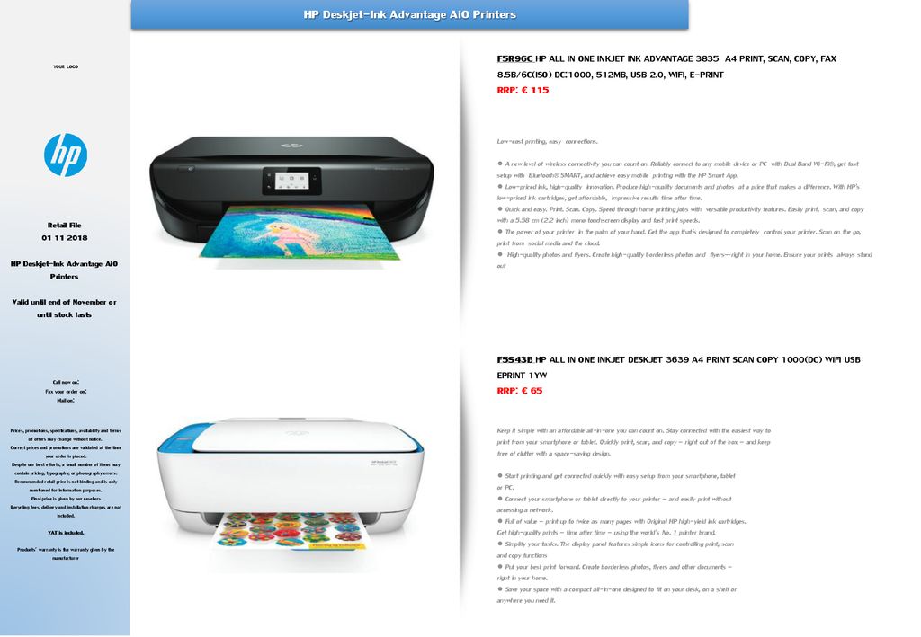 Hp Deskjet Ink Advantage Aio Printers Ppt Download