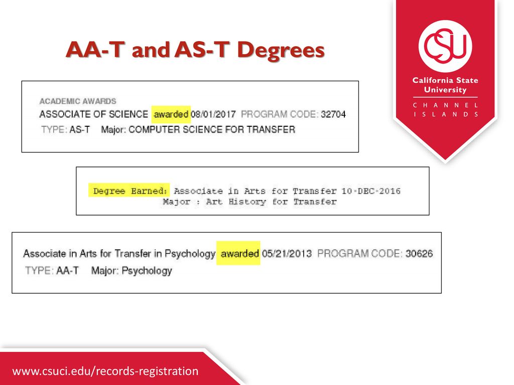 AA-T and AS-T Degrees