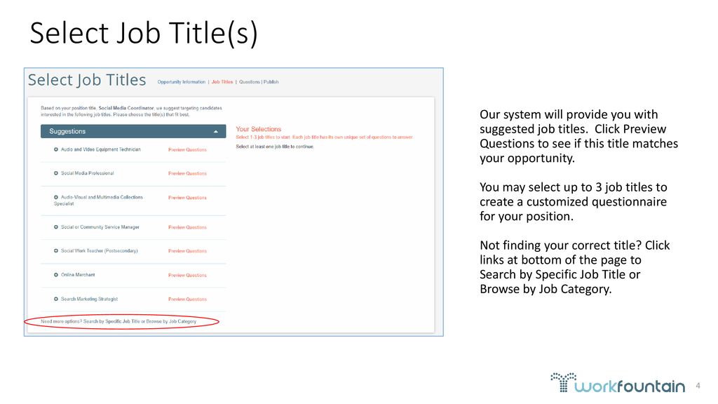 Job Posting Process Select The Type Of Position You Have Available (Job/Internship)  Add Basic Information About The Position Select The Job Titles That. - Ppt  Download