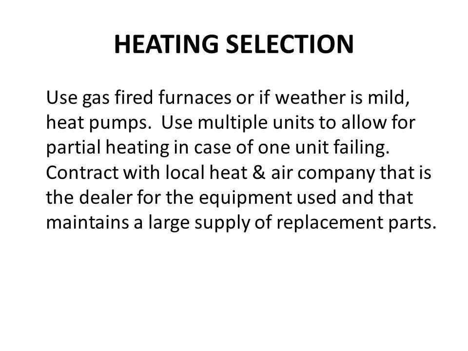 HEATING SELECTION