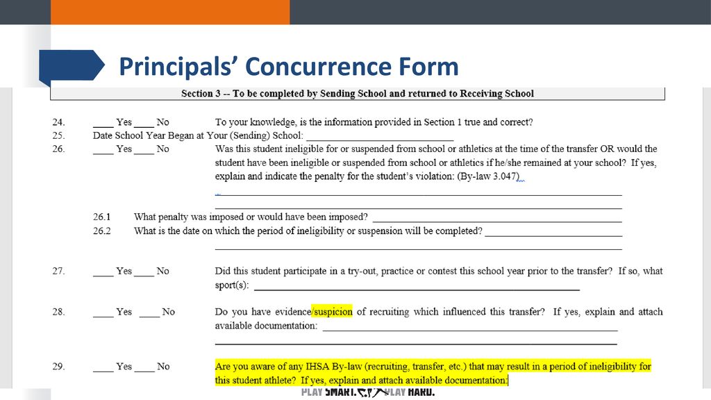Principals’ Concurrence Form