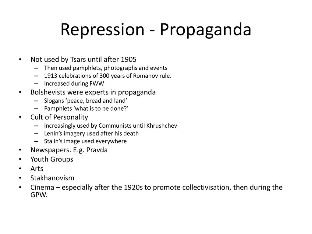 Repression - Propaganda