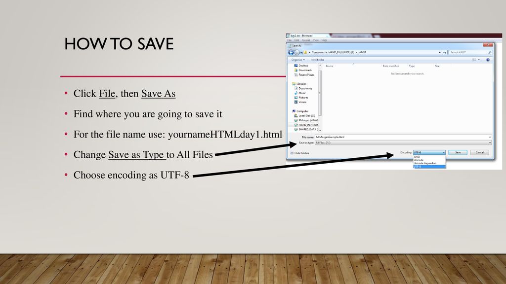 How to save Click File, then Save As