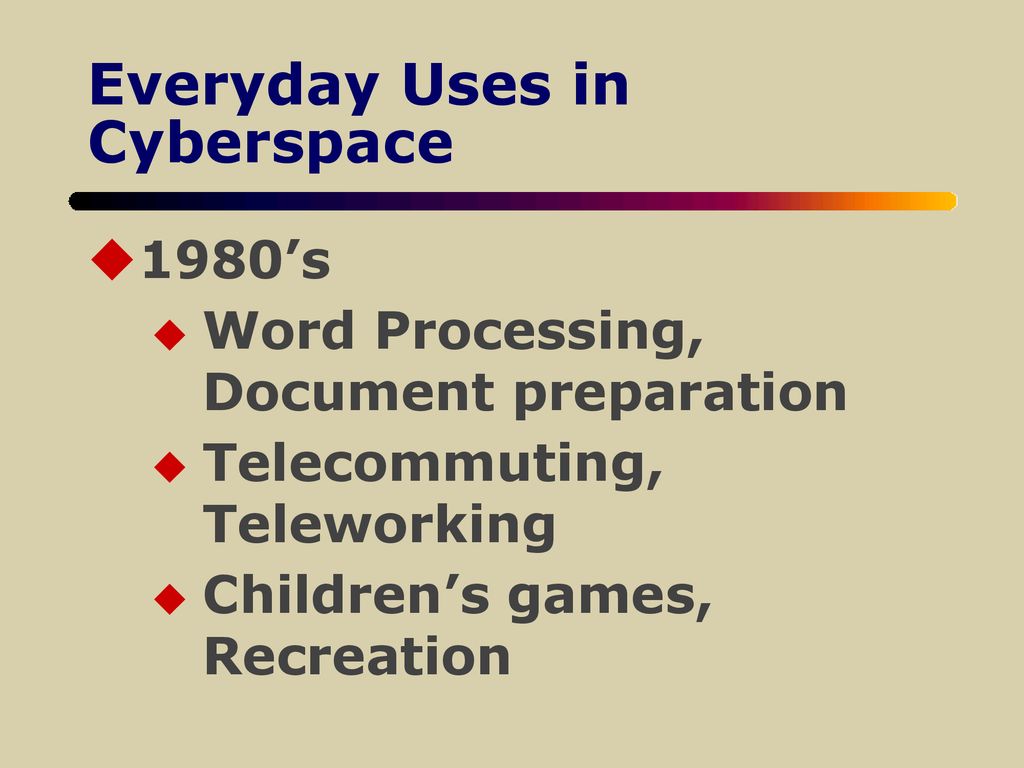 Everyday Uses in Cyberspace