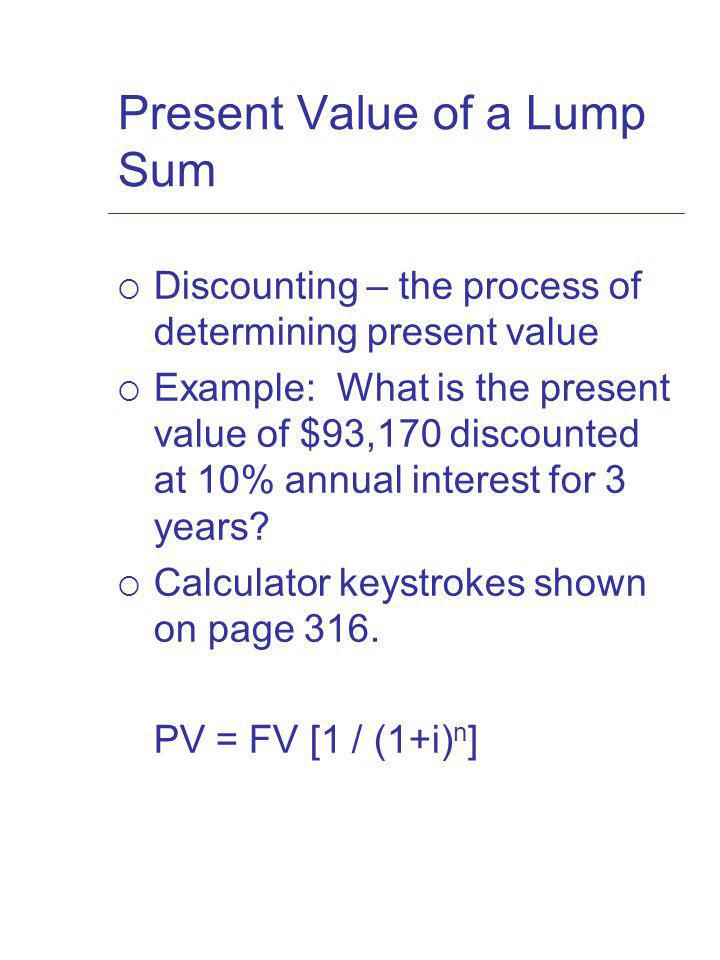 Present Value of a Lump Sum