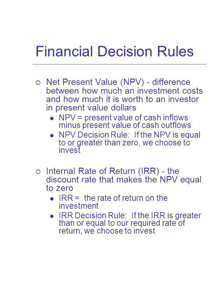 Financial Decision Rules