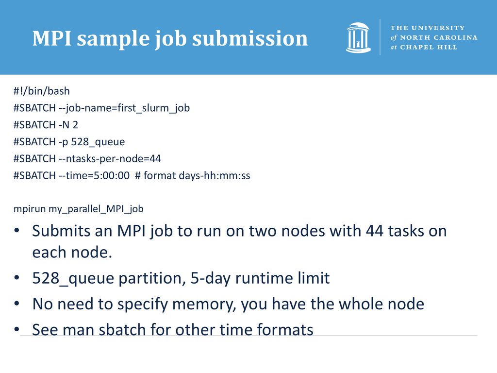 MPI sample job submission