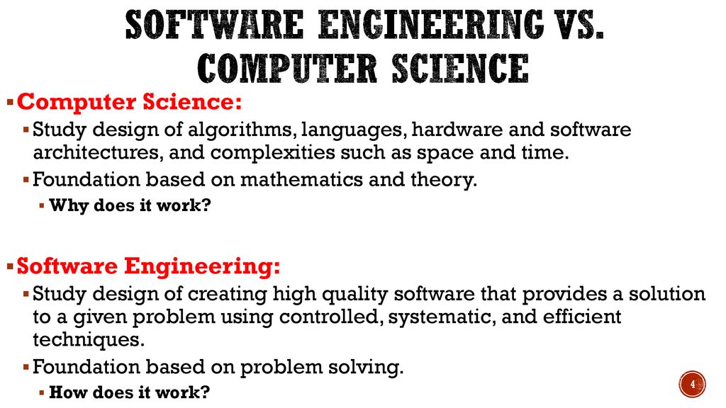 Software Engineer Vs Computer Science