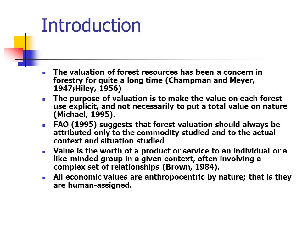 Forest valuation