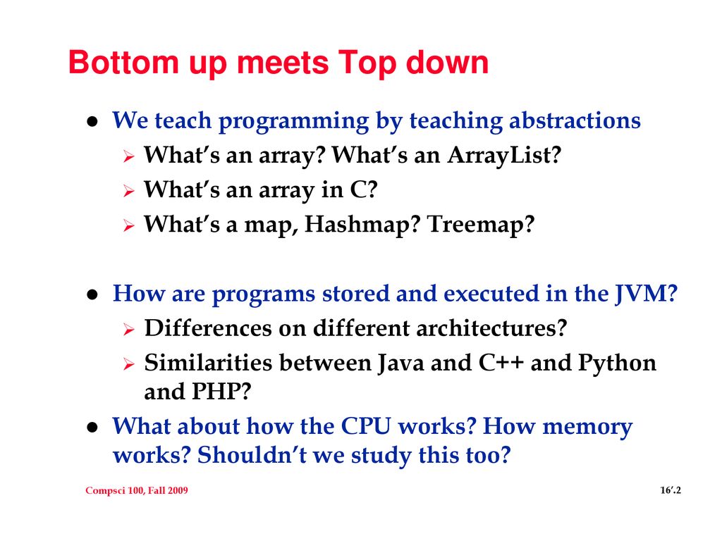 Views of programming Writing code from the method/function view is ...