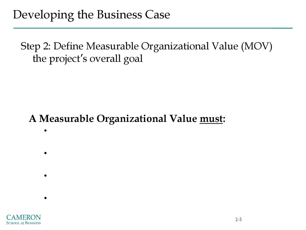 Measurable Organizational Value and the Business Case - ppt download