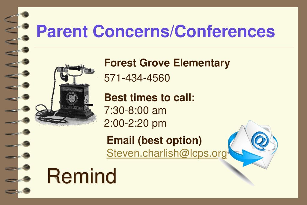 Parent Concerns/Conferences