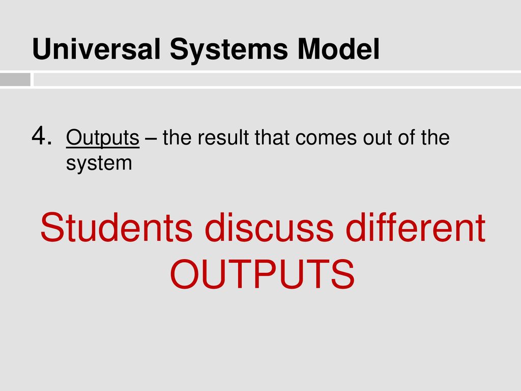 The Universal System Model