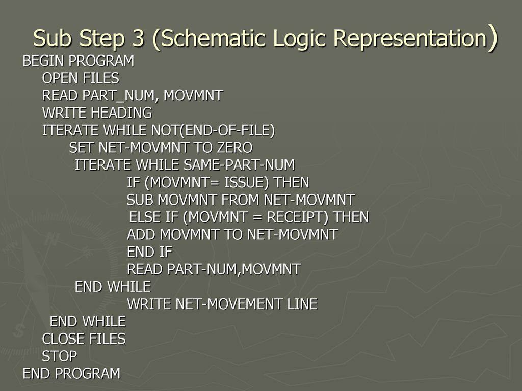 Sub Step 3 (Schematic Logic Representation)