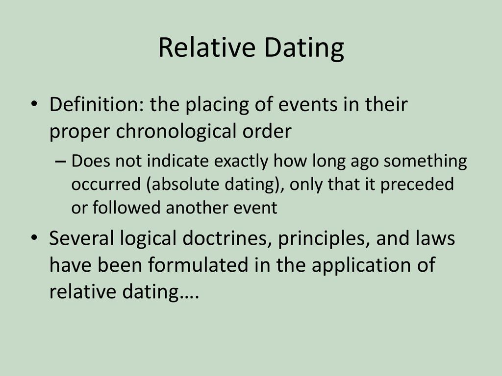 What does the relative dating mean