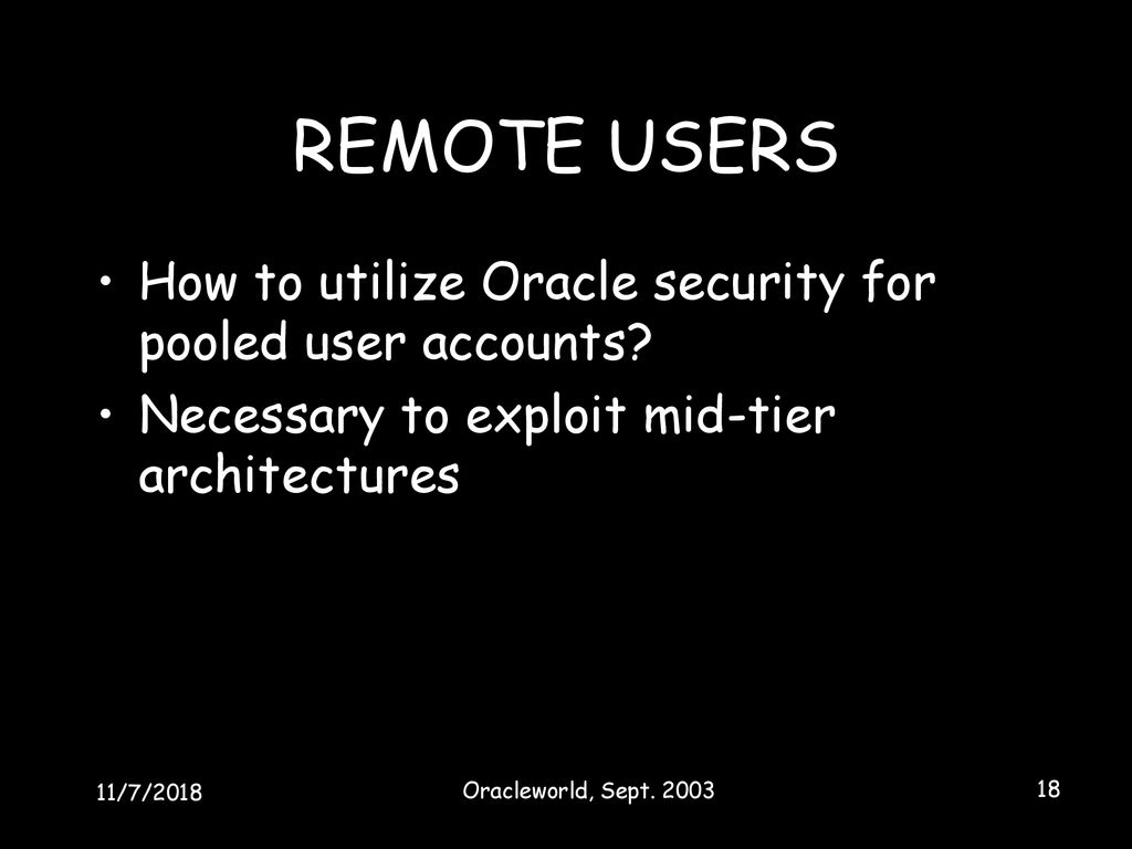 USING ORACLE TO CREATE AUDIT TRAILS FOR PART 11 COMPLIANCE - ppt download