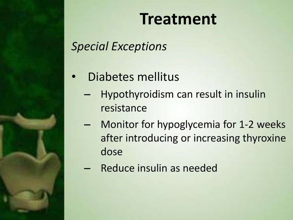 Treatment Special Exceptions Diabetes mellitus