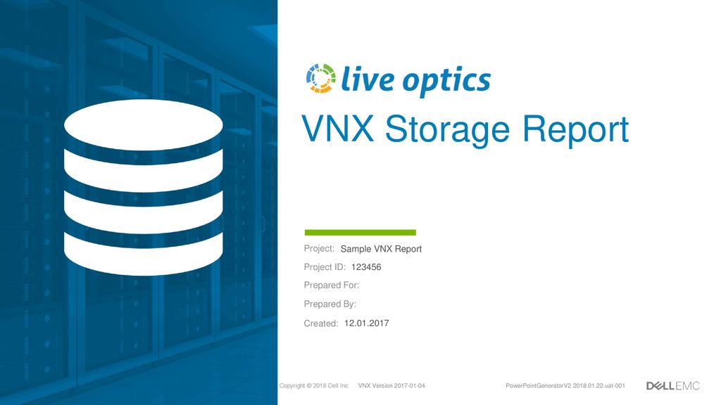 VNX Storage Report Project: Sample VNX Report Project ID: