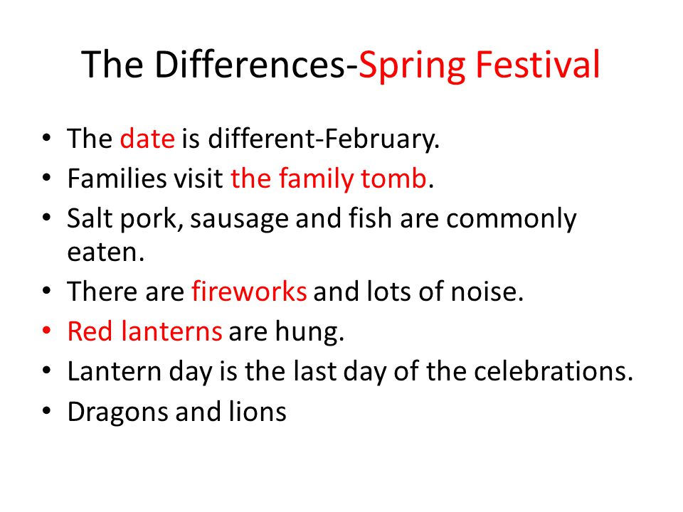The Differences-Spring Festival