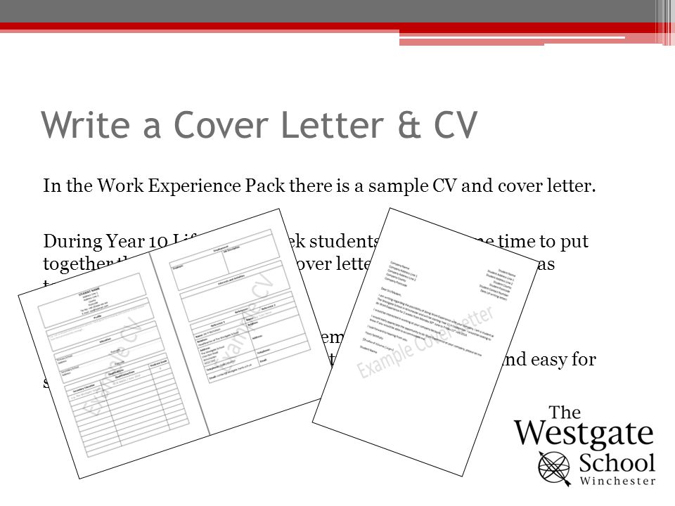 Write a Cover Letter & CV