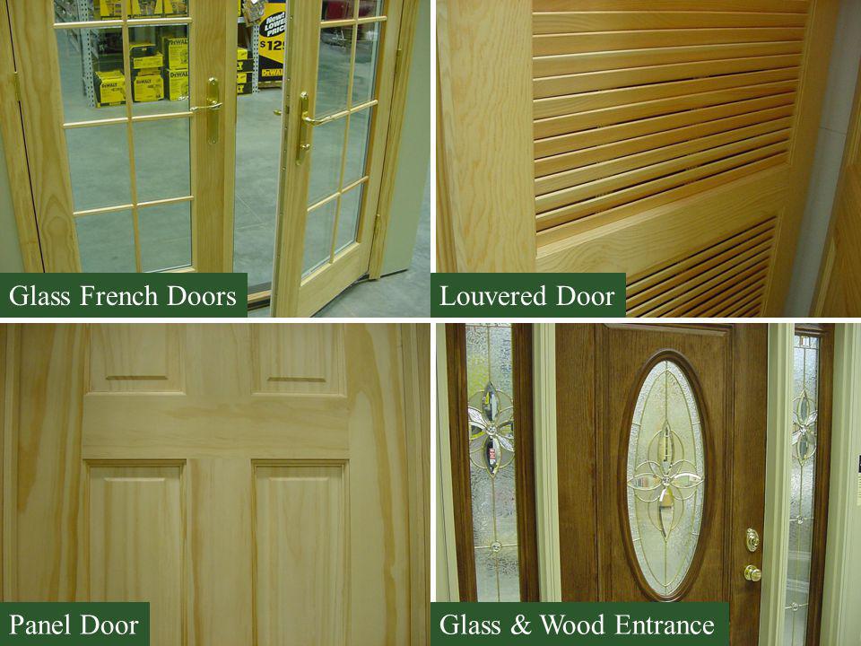 Glass French Doors Louvered Door Panel Door Glass & Wood Entrance