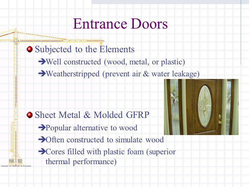 Entrance Doors Subjected to the Elements Sheet Metal & Molded GFRP