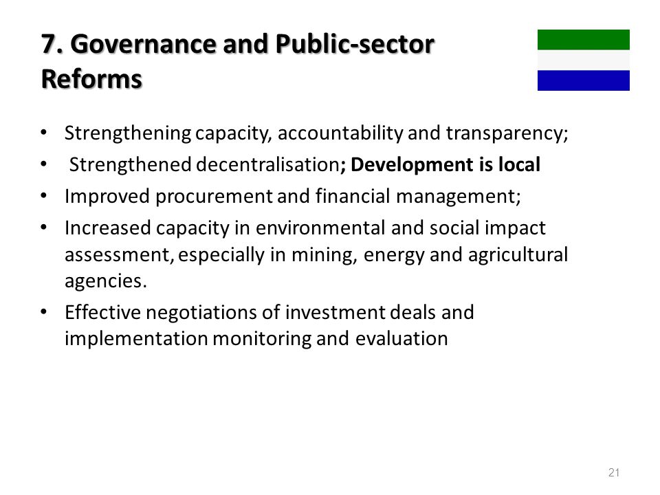 7. Governance and Public-sector Reforms