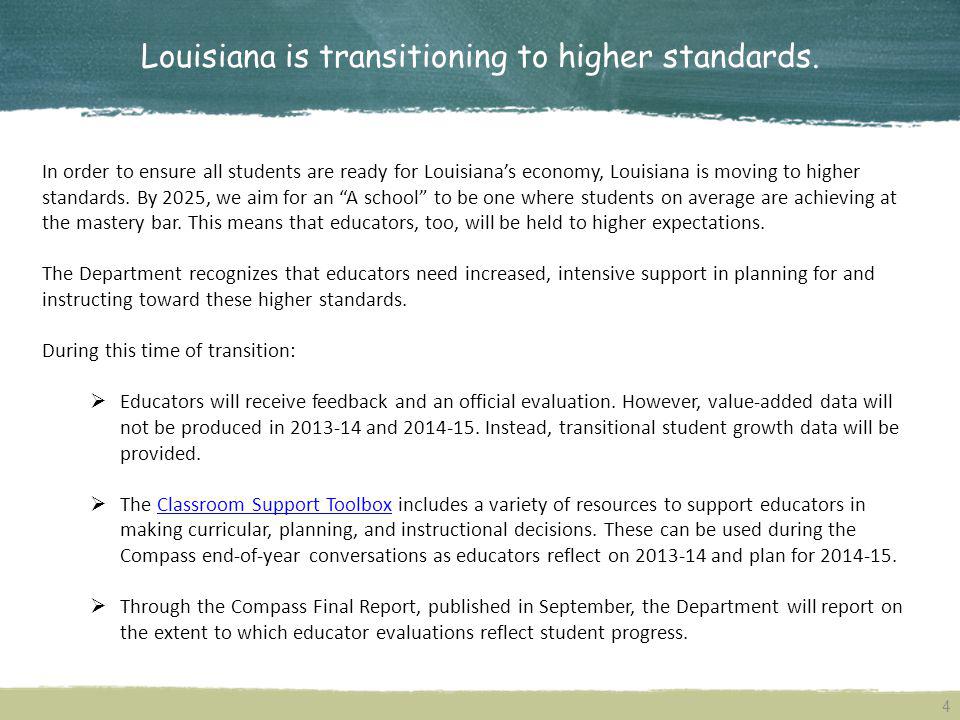 Louisiana is transitioning to higher standards.