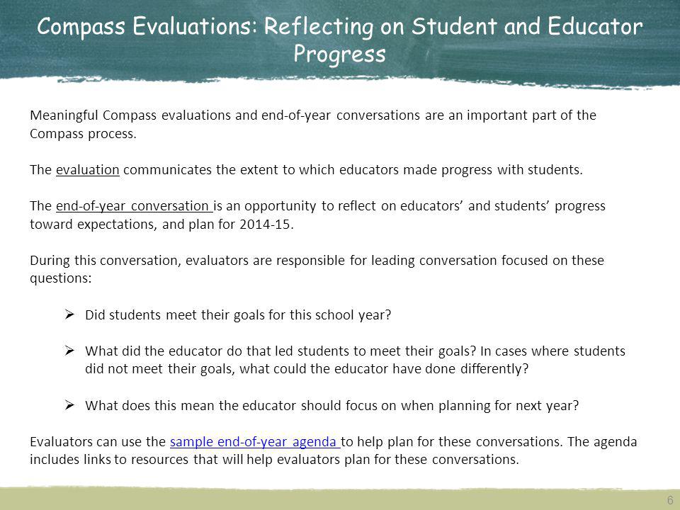 Compass Evaluations: Reflecting on Student and Educator Progress