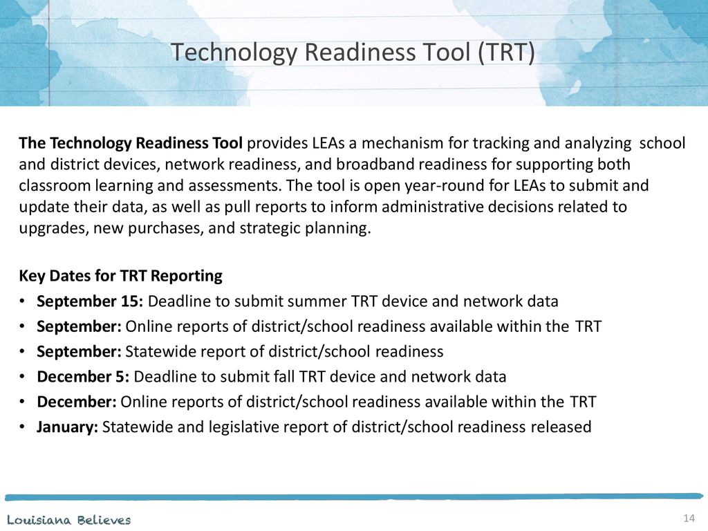 Technology Readiness Tool (TRT)