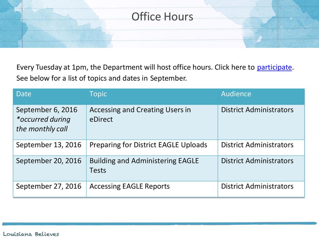 Office Hours Every Tuesday at 1pm, the Department will host office hours. Click here to participate.
