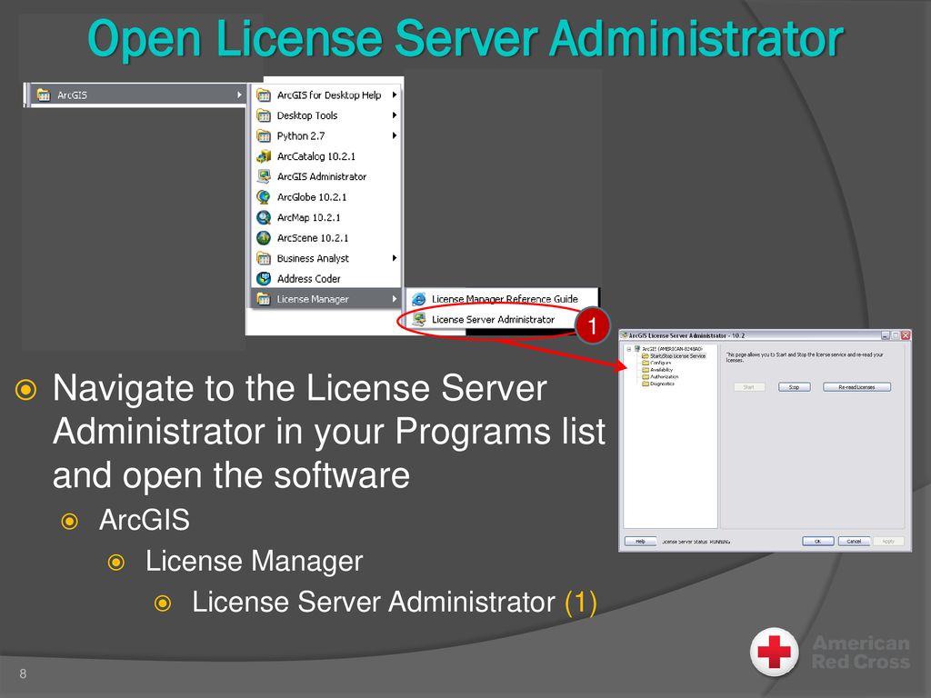 Authorizing arcgis desktop licenses with license server administrator