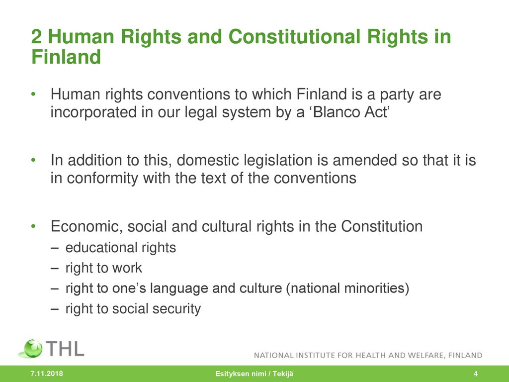 2 Human Rights and Constitutional Rights in Finland