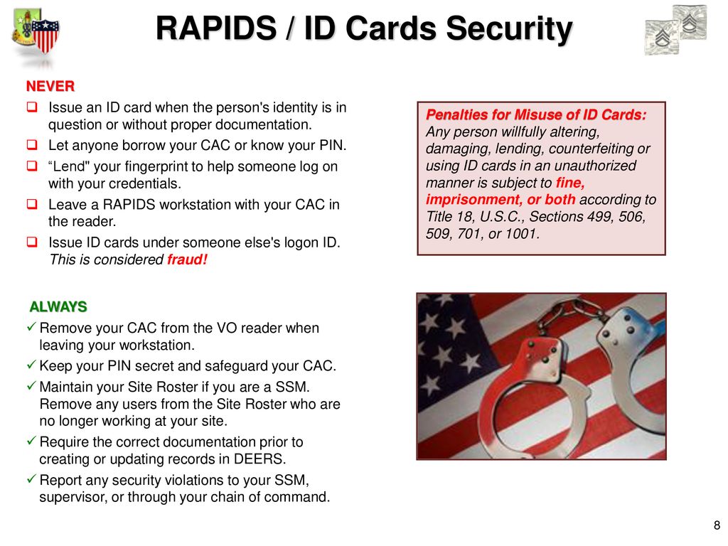 What id card procedural safeguards should s 1s sections have in place