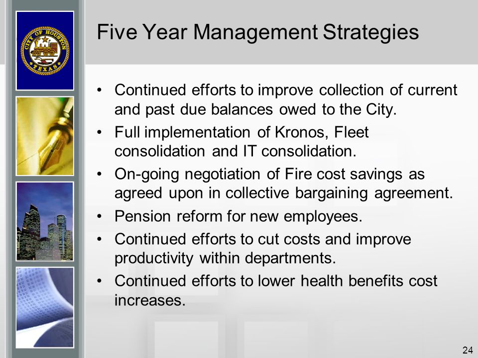 Five Year Management Strategies