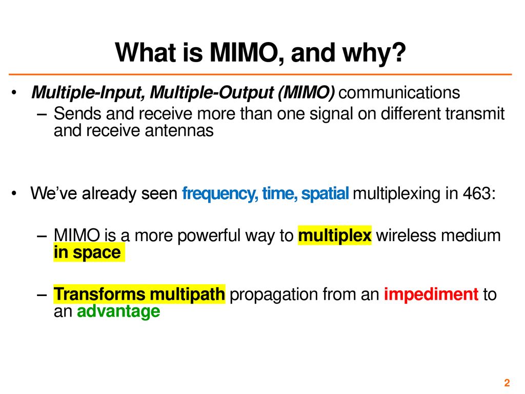 MIMO I: Spatial Diversity - ppt download