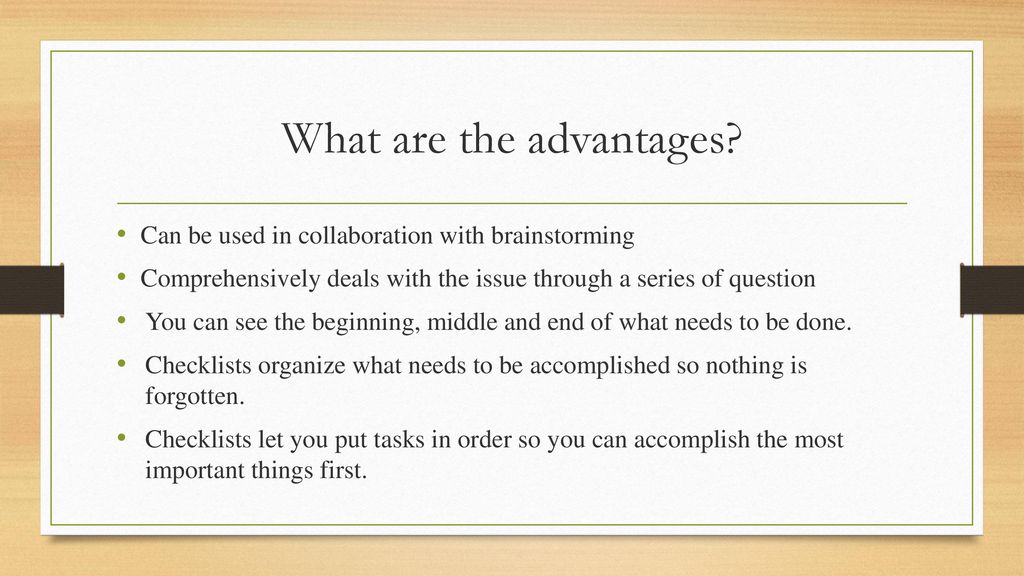 What are the advantages