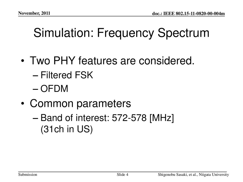 Simulation: Frequency Spectrum