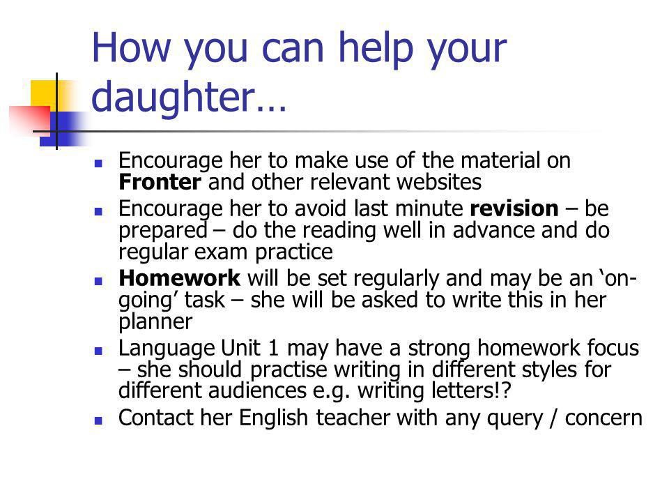 How you can help your daughter…