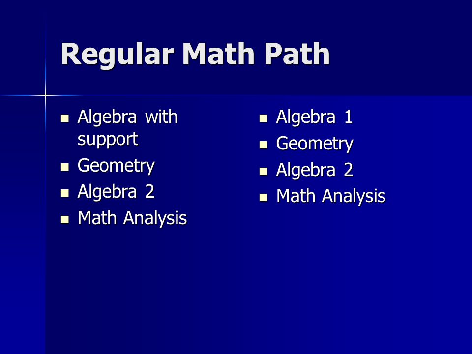 Regular Math Path Algebra with support Geometry Algebra 2
