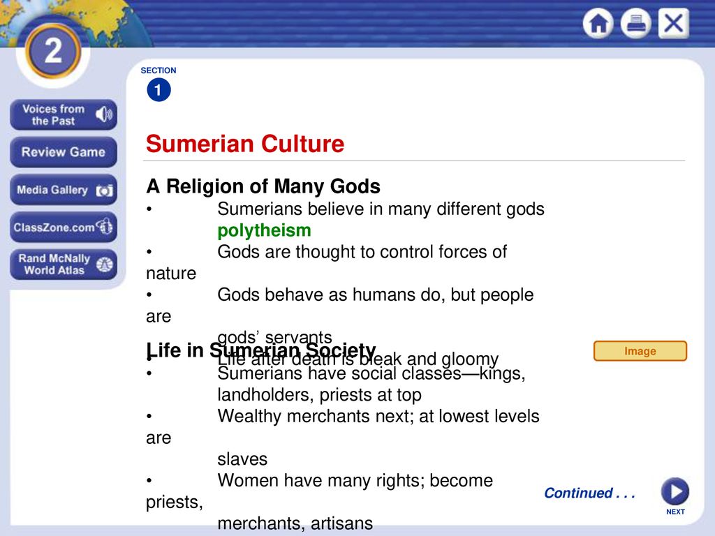 Sumerian Culture A Religion of Many Gods Life in Sumerian Society