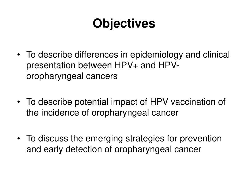 hpv oropharyngeal cancer presentation