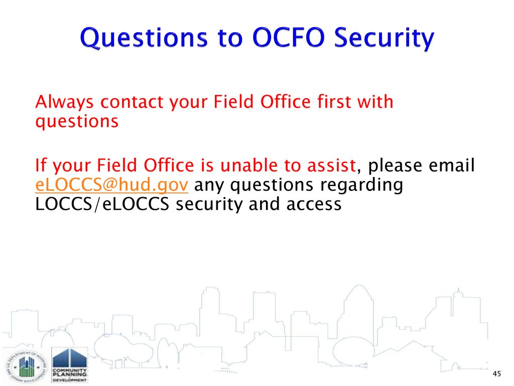 Questions to OCFO Security
