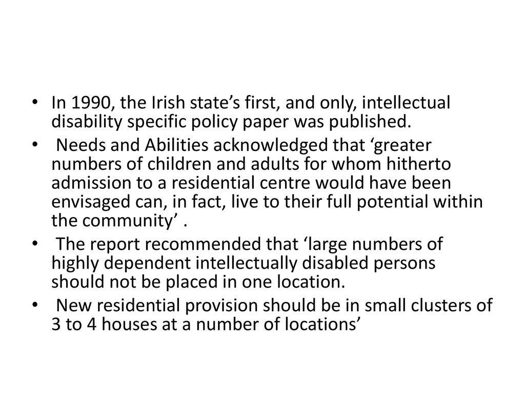 history of special needs in ireland