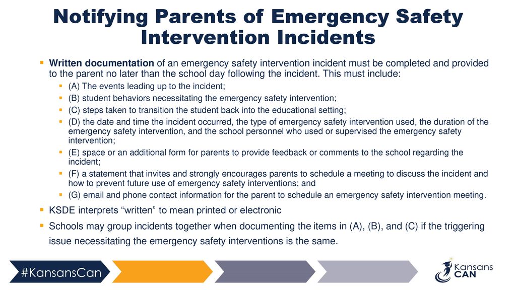 Emergency Safety Intervention: Requirements - ppt download