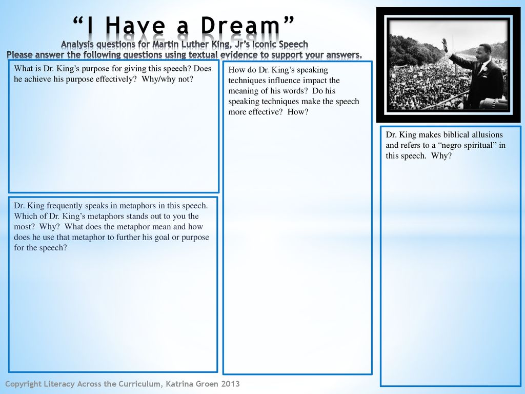 I Have A Dream Analysis Questions For Martin Luther King Jr S Iconic Speech Please Answer The Following Questions Using Textual Evidence To Support Ppt Download