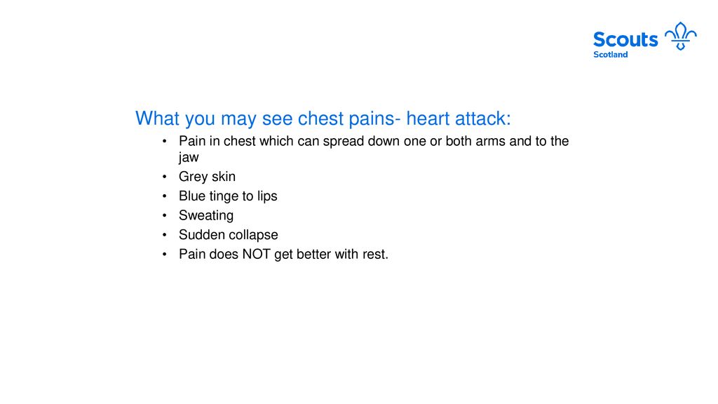 What you may see chest pains- heart attack: